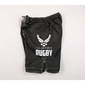 US Air Force Rugby Department Shorts Mens Medium Black MMA Style Athletic Rugby